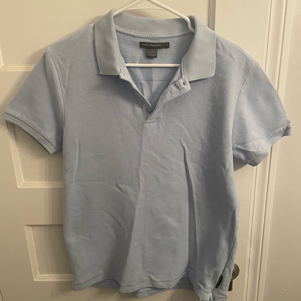 French Connection Light Blue Men's Polo Shirt Small
